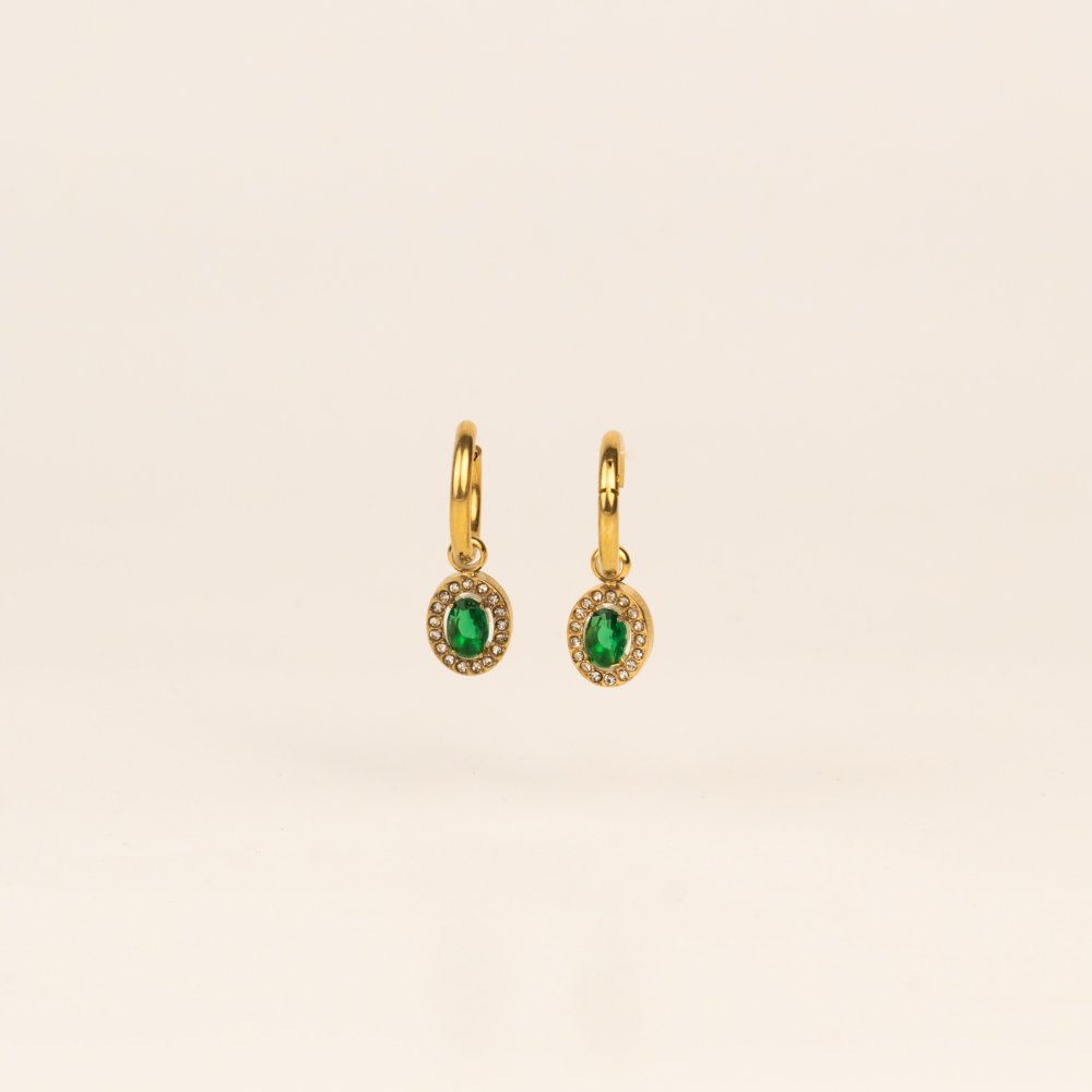 Emerald Charm Øreringe